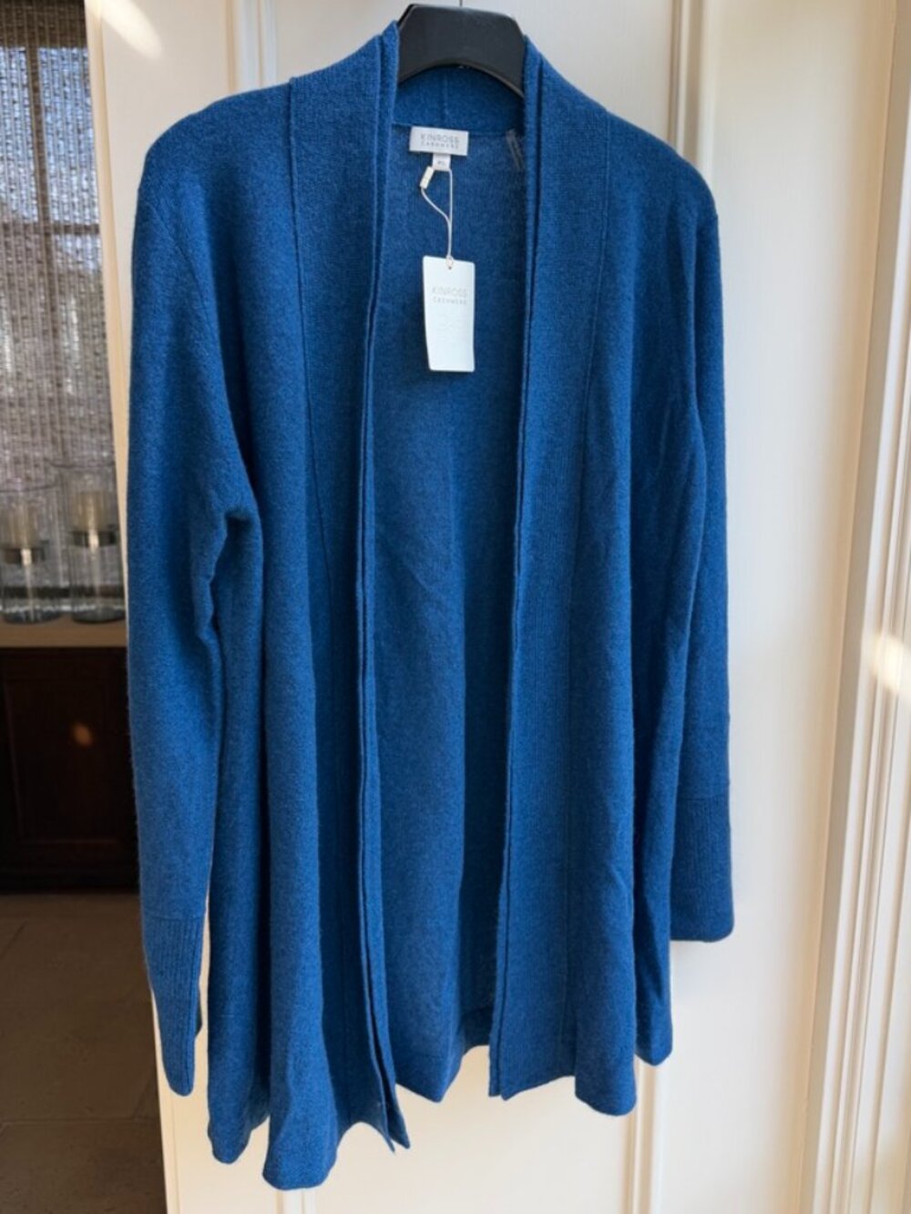 NWT - Kinross Cashmere Open Front Cardigan in Winter Teal